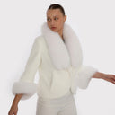 Şal Yakalı Alcantara Ceket - Ekru